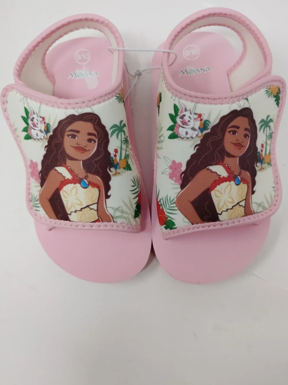 Disney Moana New Pink Girls Slide Sandals Size 9/10, Casualwear